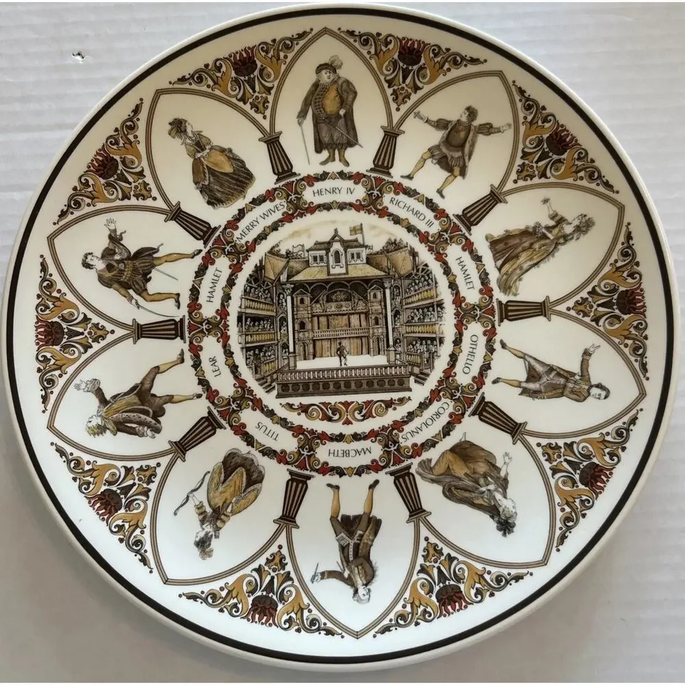 Vtg‎ Wedgwood 10” Plate Etruria Shakespeare Characters All The World's A Stage